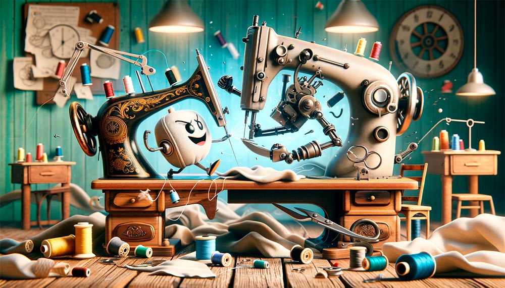 Máquinas de coser domésticas vs. industriales